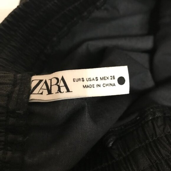 Zara Women's Faux Leather Black Joggers Size Small - Picture 7 of 8
